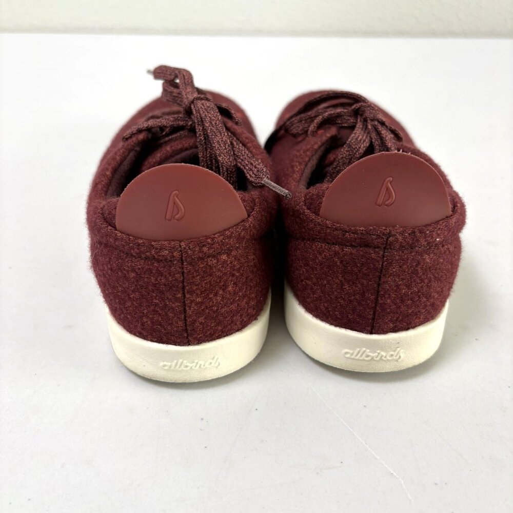 Allbirds WP Wool Pipers Shoes Womens 6 Burgundy Low Top Comfort Lace Sneakers - Picture 3 of 11